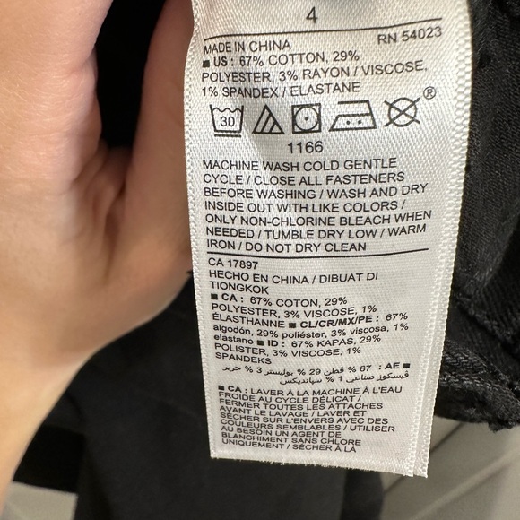 Women’s Overalls - Black Denim; size 4 - Picture 3 of 5